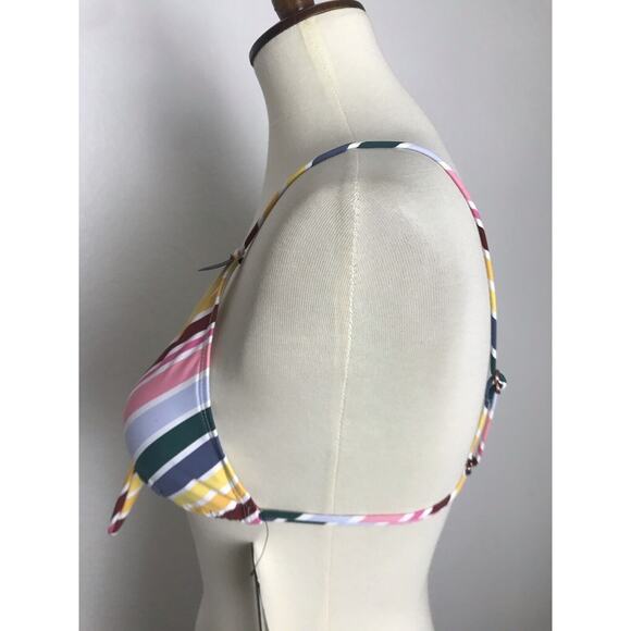 Cotton On Bikini Top Triangle Multicolor Striped Padded Swimwear - Picture 5 of 8